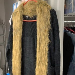 Cardigan with Fur lining